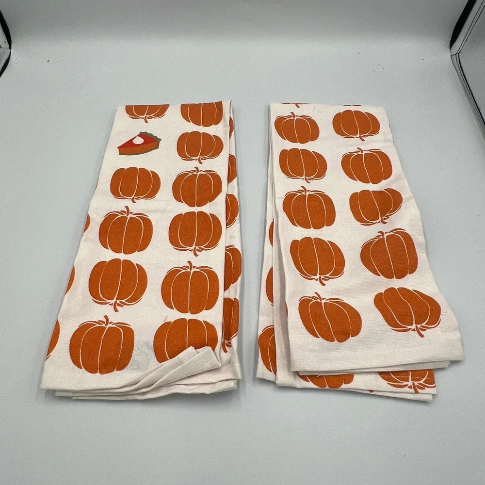 Room Essentials Dish Towels Unisex OS Orange NWOT Pumpkin Pie Set of 2